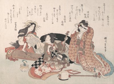Women Playing Music, 19th century by Yanagawa Shigenobu