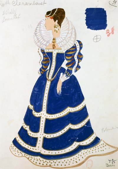Polish Lady, Costume Sketch by Yves Bonnat by Yves Bonnat