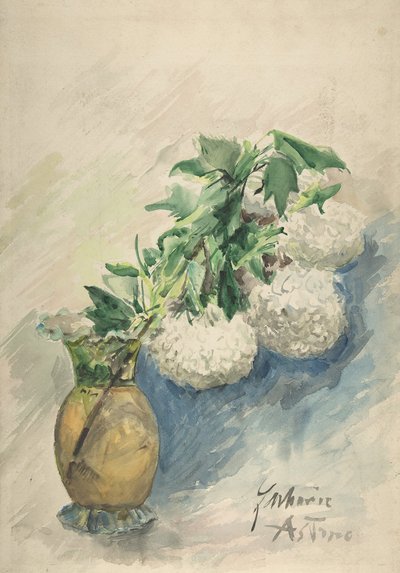 White Flowers in a Vase by Zacharie Astruc