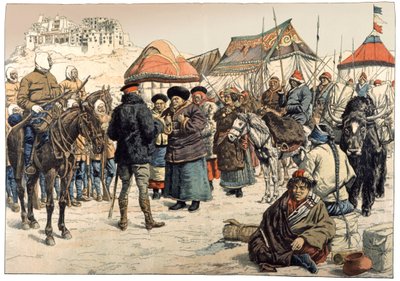 Conquest of Tibet, 1902 (engraving) by . .