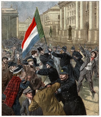 Demonstrations in Dublin by . .