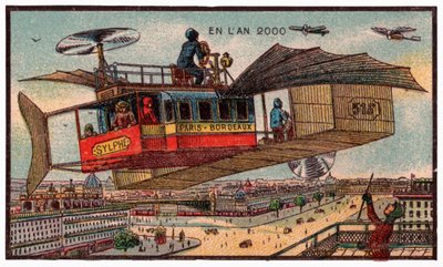 Flying bus in Paris by . .