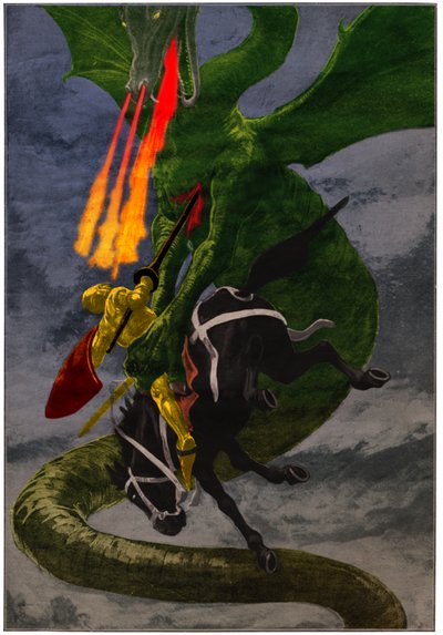 Knight and Dragon by . .