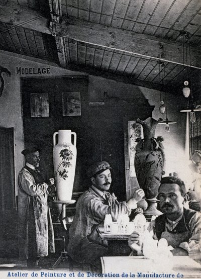 Manufacture of Delphin Massier art pottery in Vallauris by Georg Carl Heinrich Dollmann