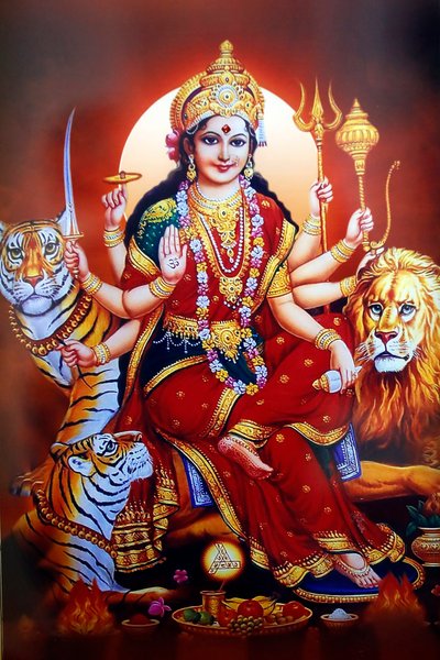 Shiva Hindu Temple. Picture of Hindu Goddess Durga by . .