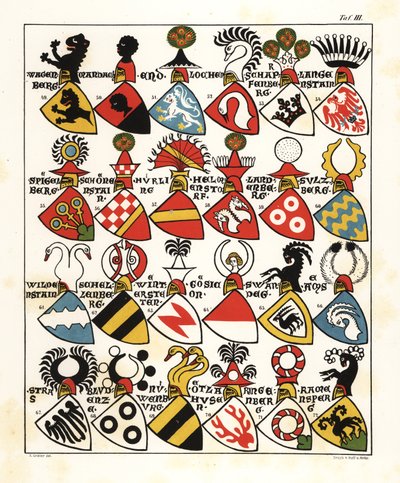 Swiss coats of arms, c. 1346 by John Pardon