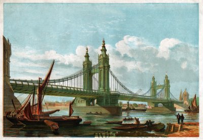 The Chelsea Bridge, London. Around 1860 by . .