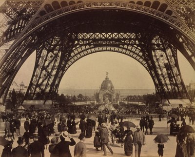 The base of Eiffel Tower, Paris Exposition by . .