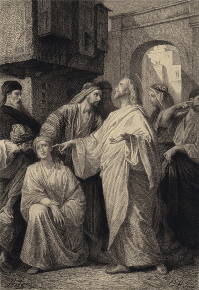 Jesus Heals the Deaf Man by after Albert Robida