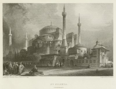 St Sophia, Constantinople by after David Roberts