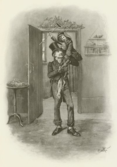 Bob Cratchit and Tiny Tim by after Frederick Barnard