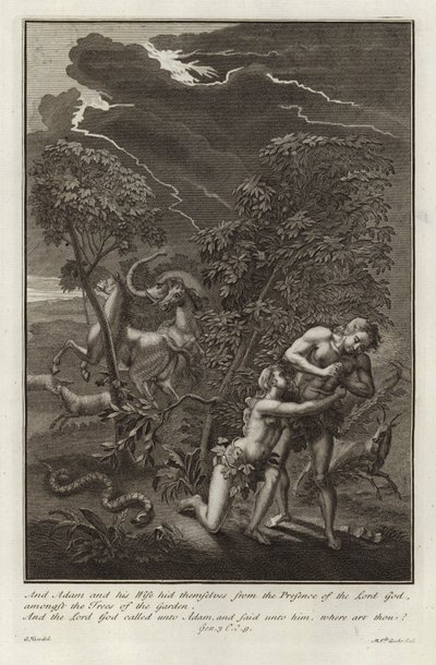 Adam and Eve, The Fall by after Gerard Hoet