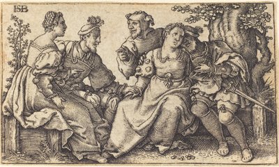 Two Loving Pairs with Clown by after Hans Sebald Beham