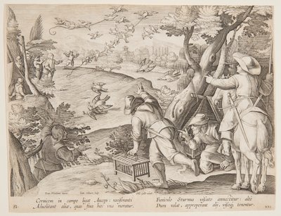 Fowling by after Jan van der Straet, called Stradanus
