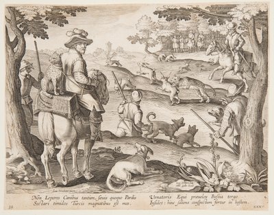 Rabbit Hunt by after Jan van der Straet, called Stradanus