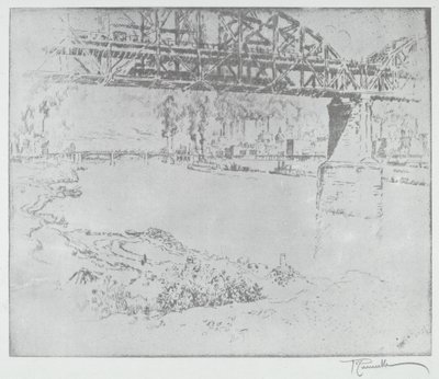 The City Bridge, St. Louis by after Joseph Pennell