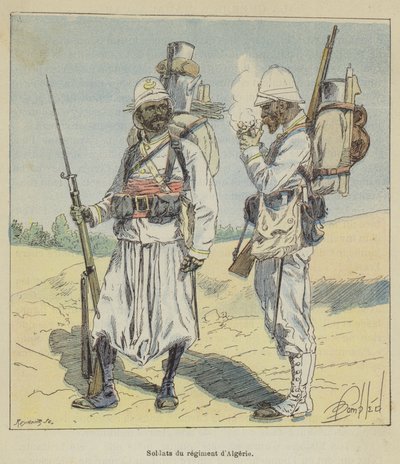 Soldiers of the Algerian Regiment by after Louis Charles Bombled