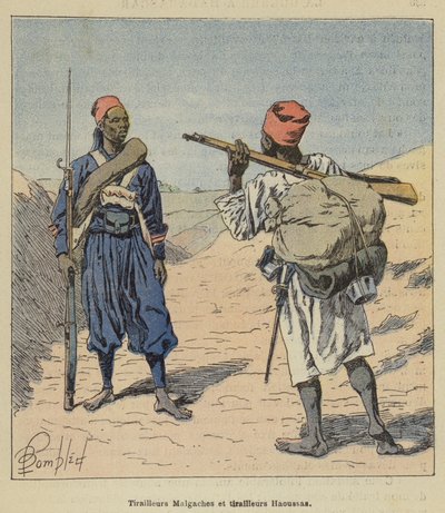 Malagasy Sharpshooters and Hausa Sharpshooters by after Louis Charles Bombled