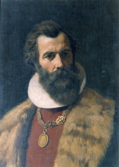 Bearded Man with Fur Collar and Chain by anonymus