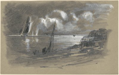 Seacoast by Moonlight by attributed to Edward Moran