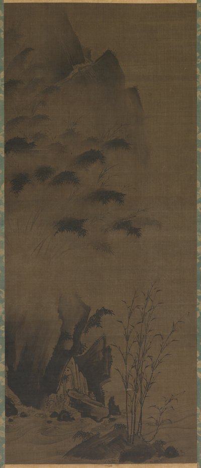 Bamboo in Rain by attributed to Genga