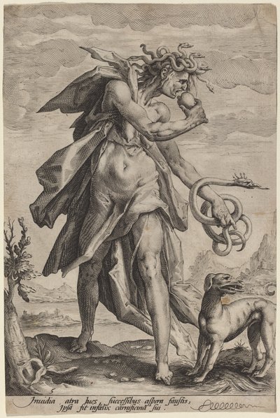 Envy by attributed to Jacob Matham, after Hendrik Goltzius