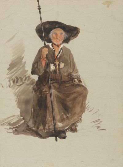 Study of a Pilgrim by attributed to Samuel Palmer
