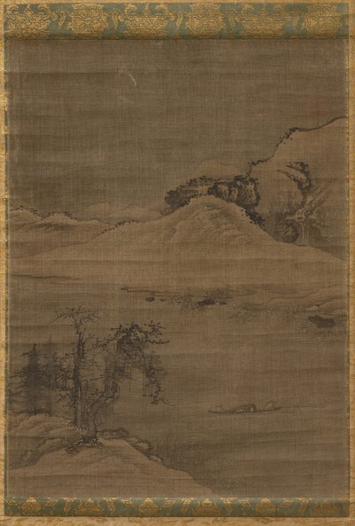 Landscape with Fishermen by attributed to Yi Bul hae