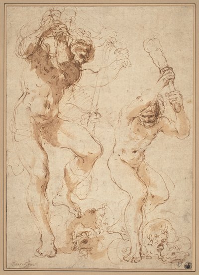 Hercules Slaying the Hydra by called Guercino Giovanni Francesco Barbieri