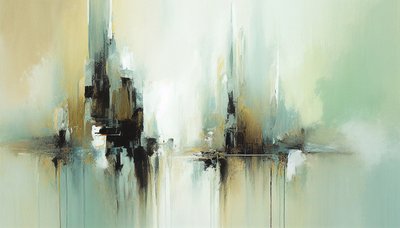 Abstract Horizontal Canvas Painting by F. Abderrahim