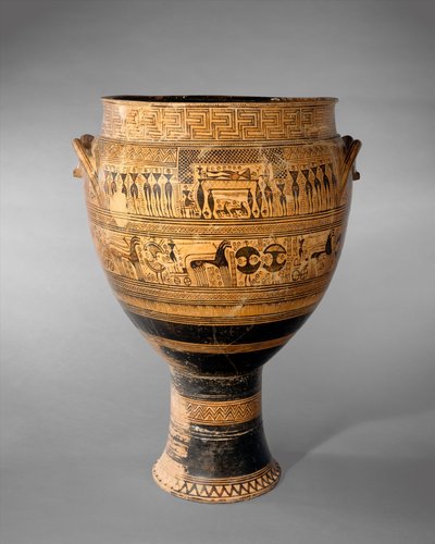 Greek Attic Krater, Geometric Period by painter Hirschfeld