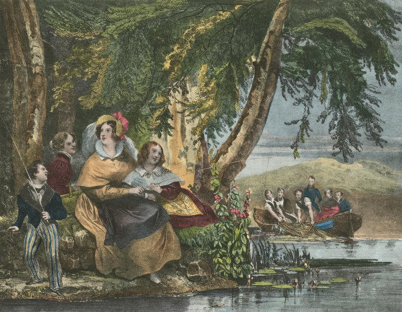 Fishing by Achille Devéria