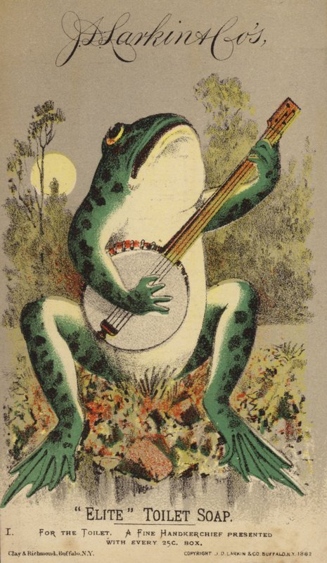 Frog Playing Banjo by American School
