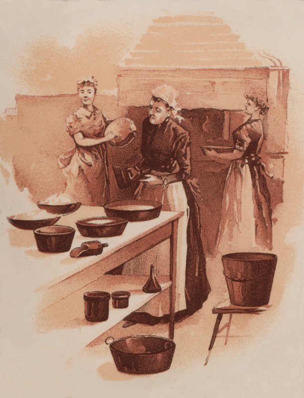 Kitchen scene by American School
