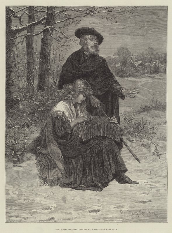The Blind Minstrel and His Daughter by Davidson Knowles