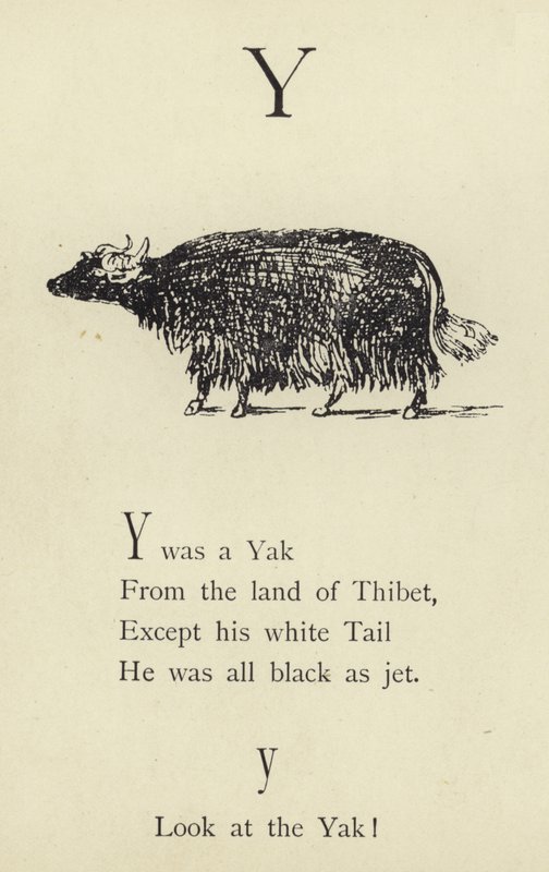 The letter Y by Edward Lear