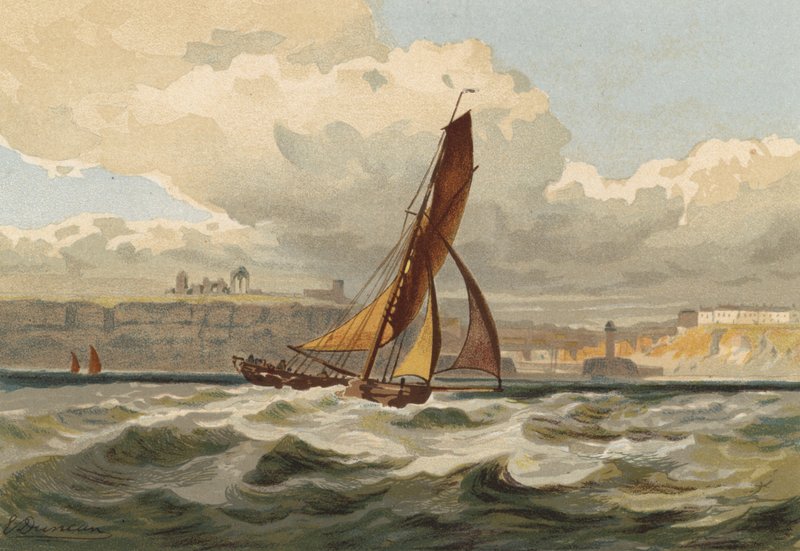 Smack Passing Whitby by Edward Duncan