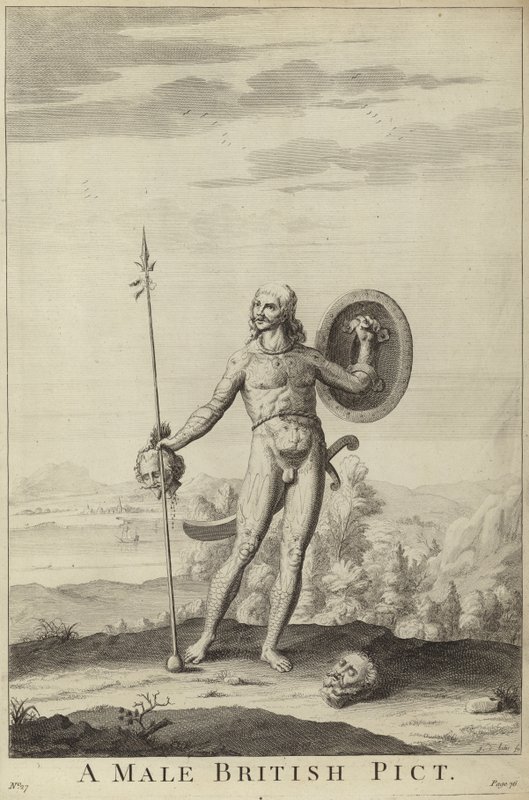A Male British Pict by English School