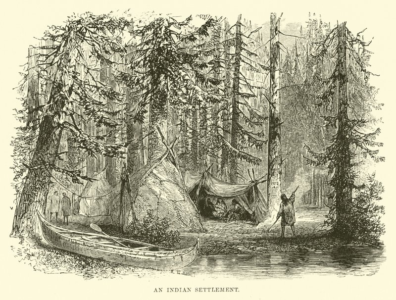 An Indian Settlement by English School