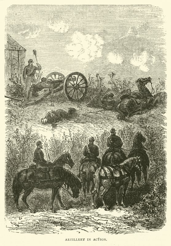 Artillery in action by English School