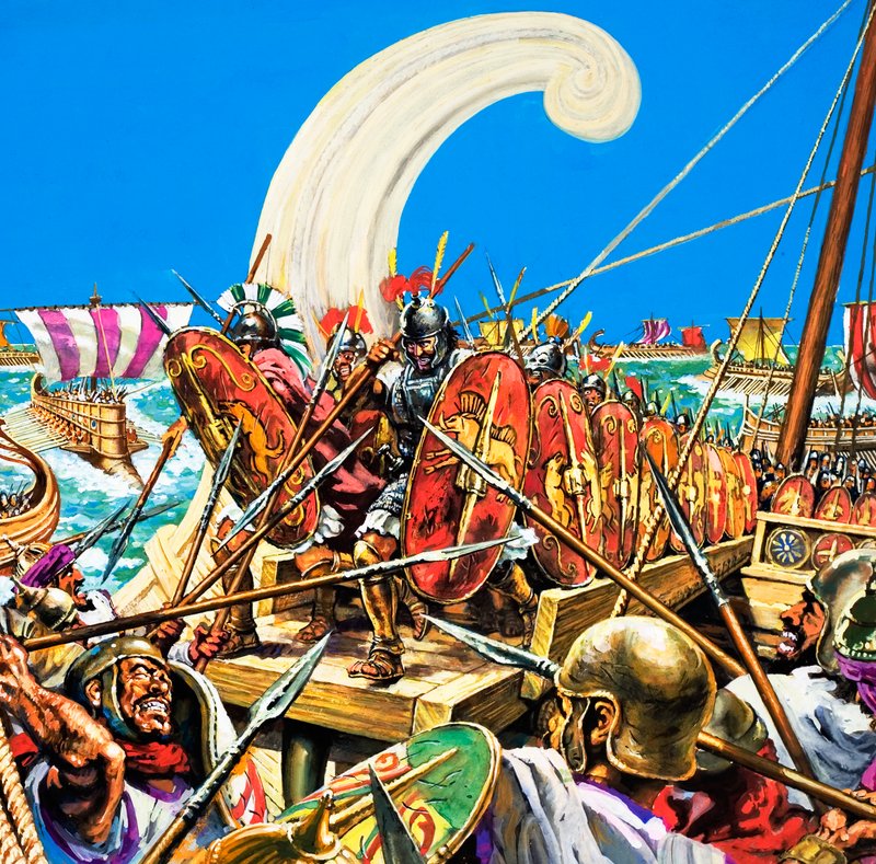 Battle of Mylae by English School