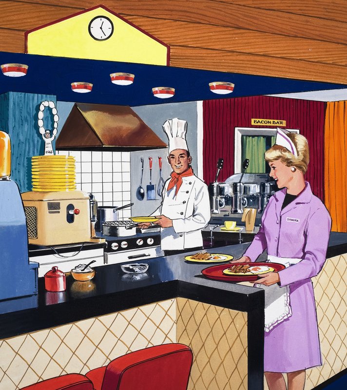 Cook and Waitress by English School