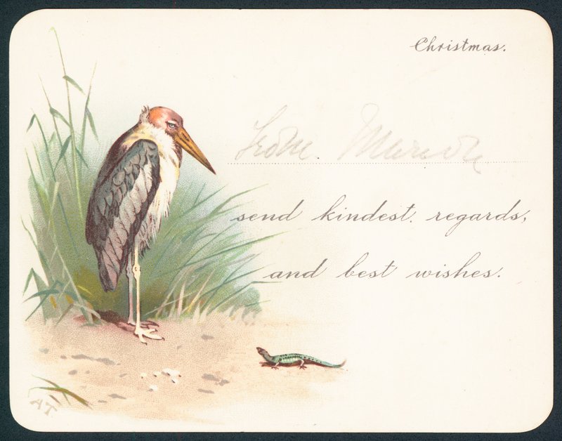 Crane and lizard by English School