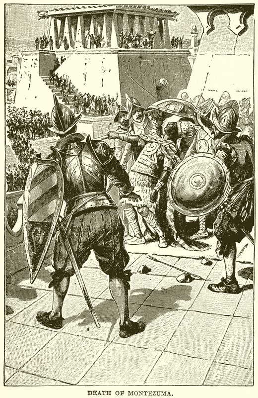 Death of Montezuma by English School
