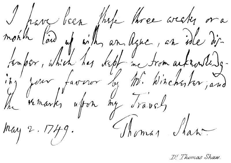 Dr Thomas Shaw by English School