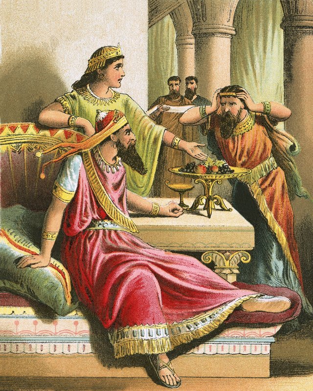 Esther accuses Haman by English School