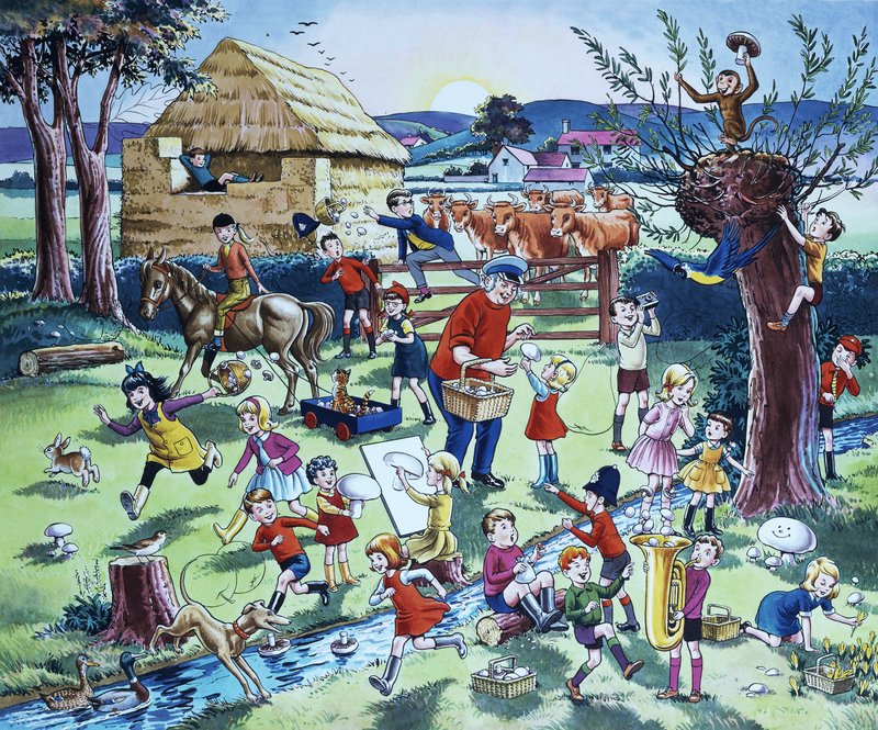 Farm Scene by English School
