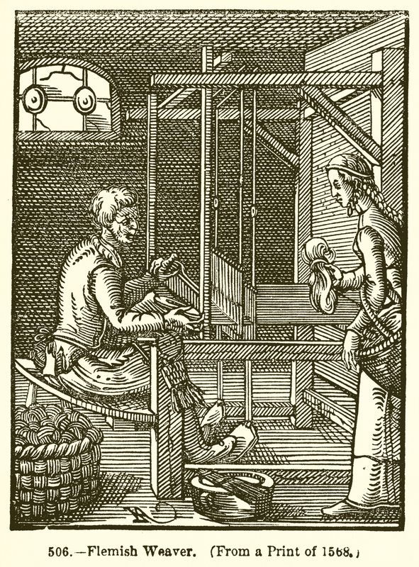 Flemish Weaver by English School