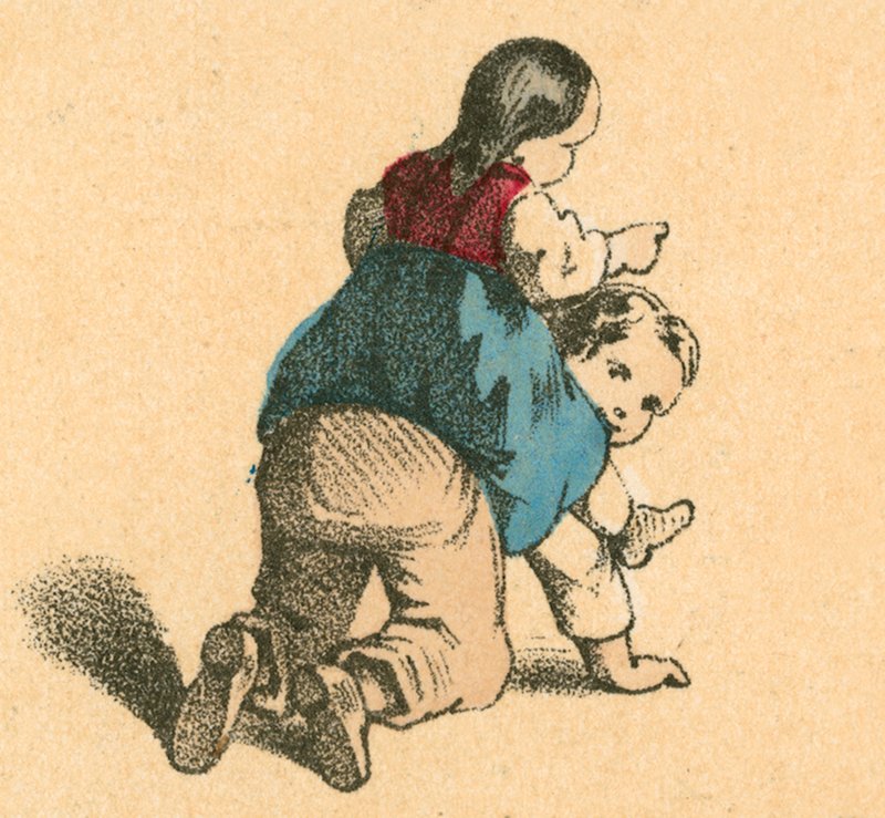Girl riding a boy by English School