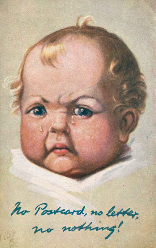 Grumpy baby crying by English School